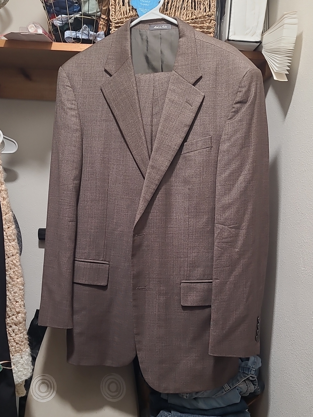 Vintage Oscar De La Renta Men's Dress Suit Brown Plaid